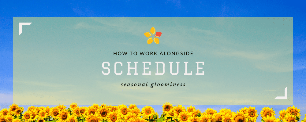 A graphic about padding your schedule to stave off seasonal gloominess.