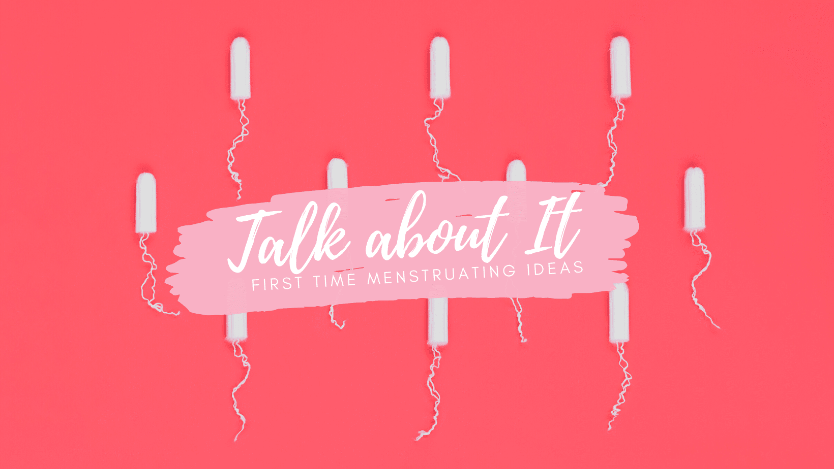 Tampons on a pink background for the idea of how to help your daughter with her first period.