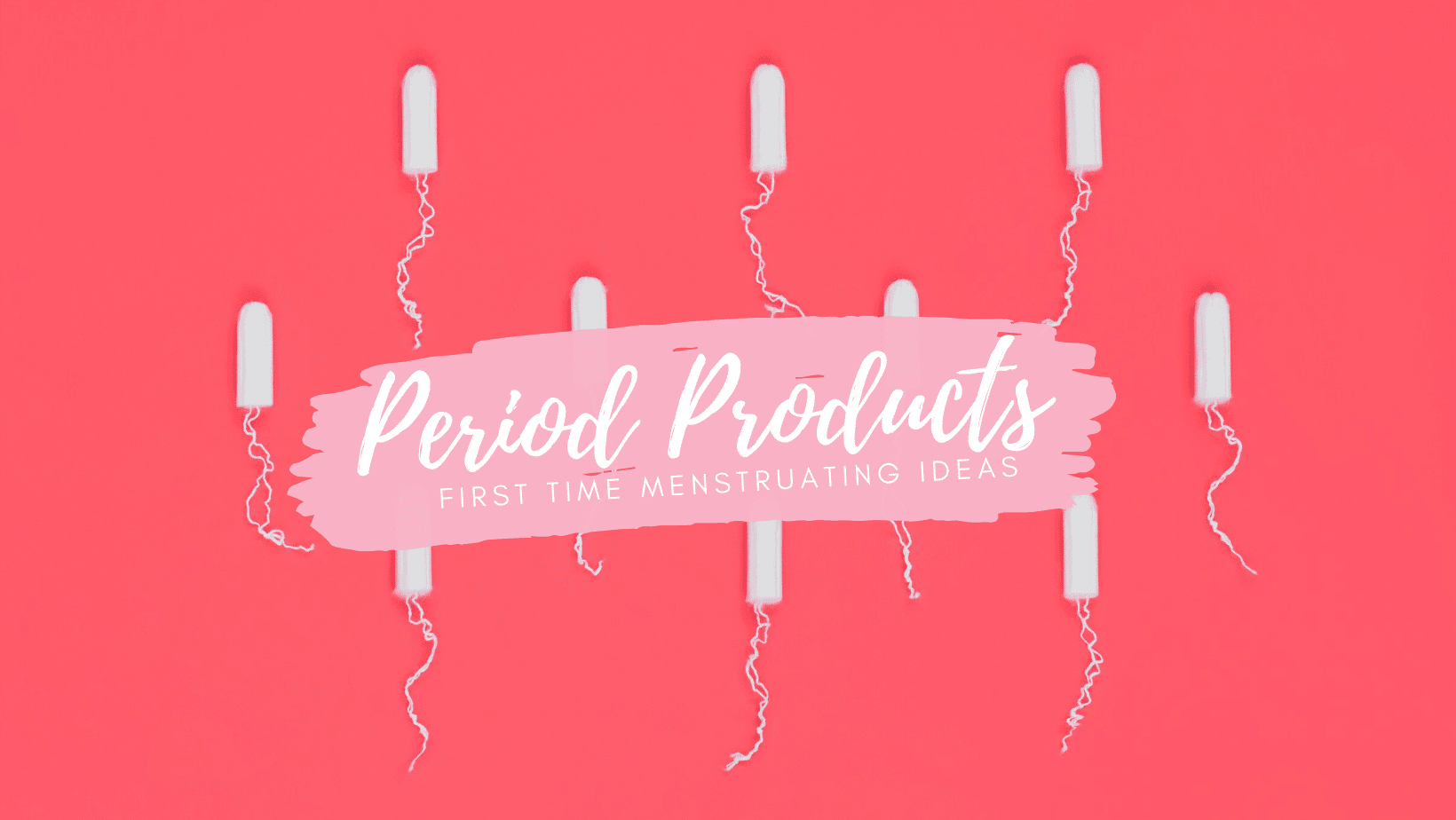 Tampons on a pink background for the idea of how to help your daughter with her first period.