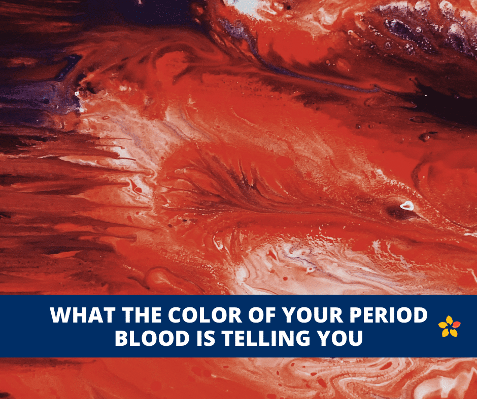 A painting with all kinds of red colors so you can determine what the color of your period blood means.
