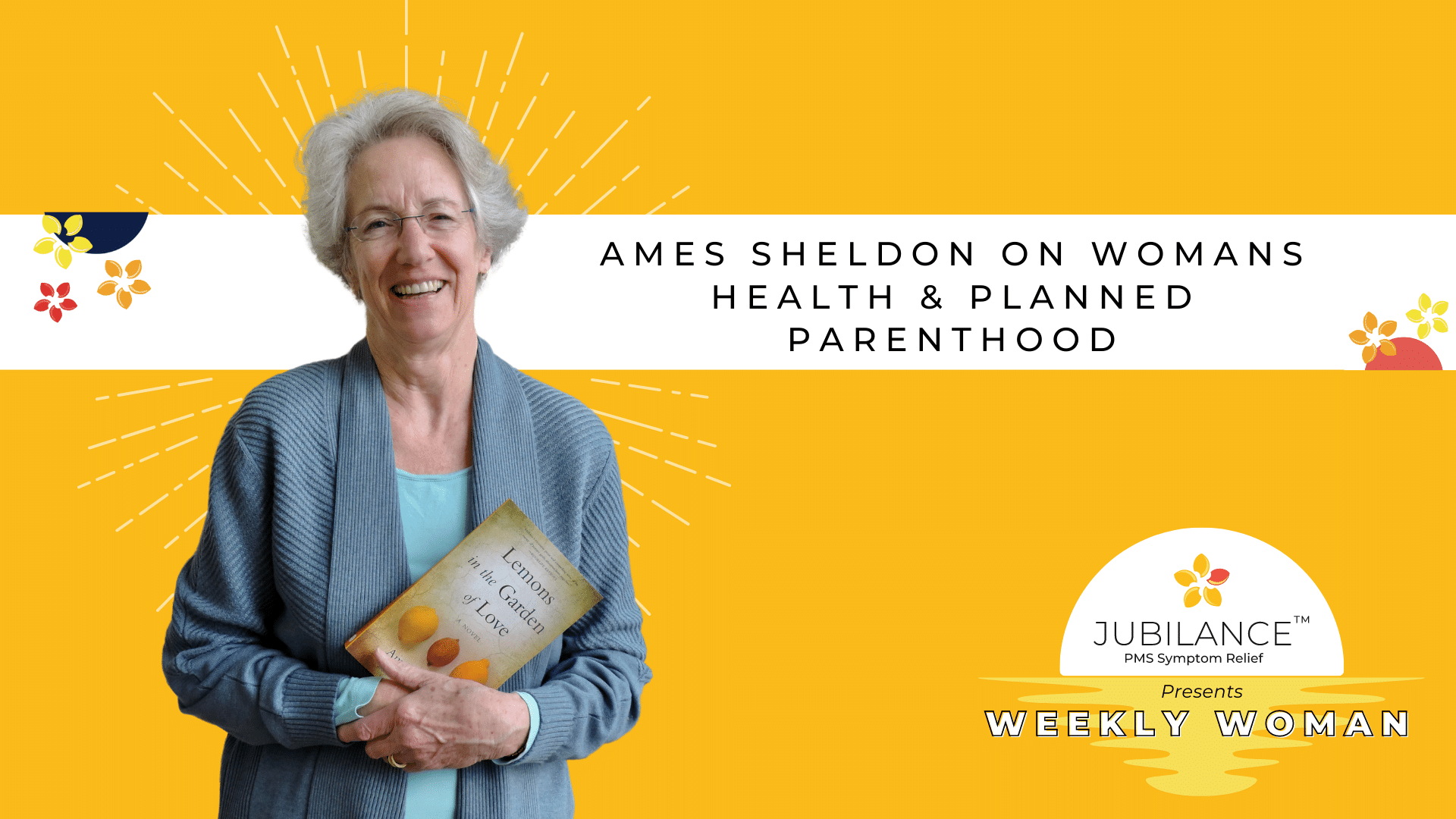 Ames Sheldon holds her new novel