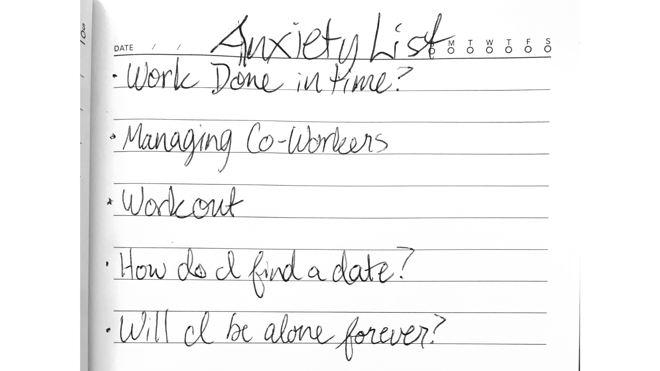 Putting together a list for helping with anxiety.