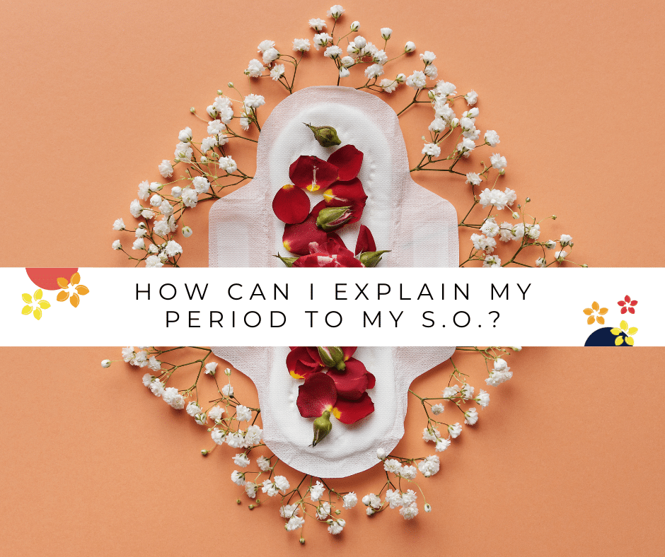 A pad on an orange background as a way to talk to your significant other about periods.