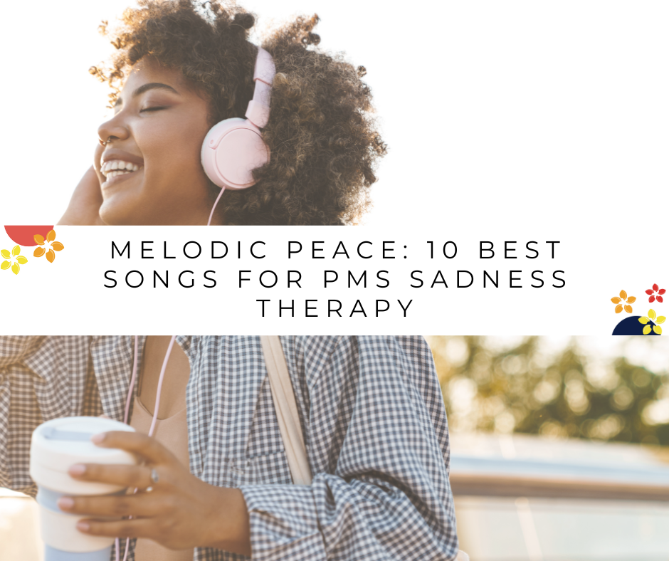 Woman listening to music for pms relief